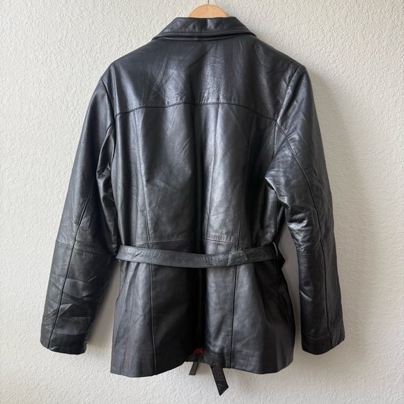Wilsons Leather Maxima Black Belted Jacket - Picture 2 of 5